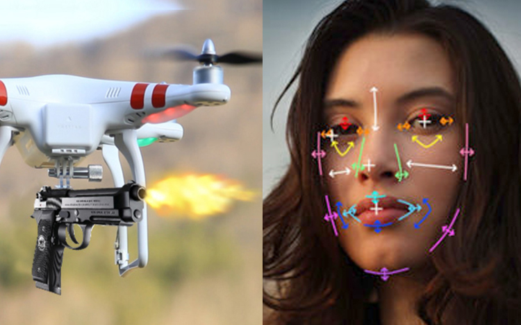 armed drone face recognization