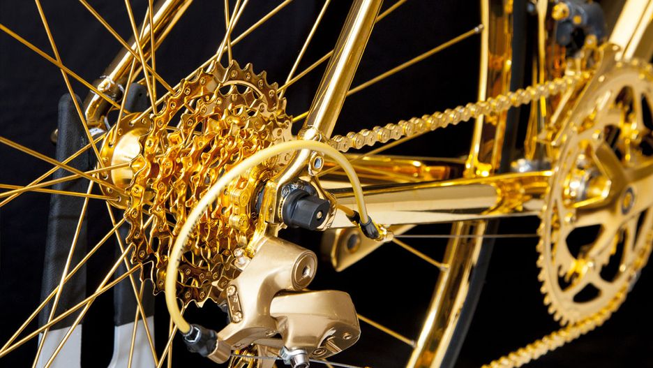 basikal emas 7 item pelik yang dihasilkan dan disalut emas 8