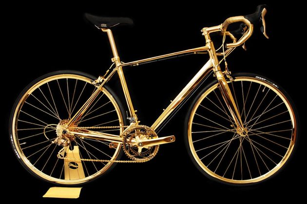basikal emas 7 item pelik yang dihasilkan dan disalut emas 950
