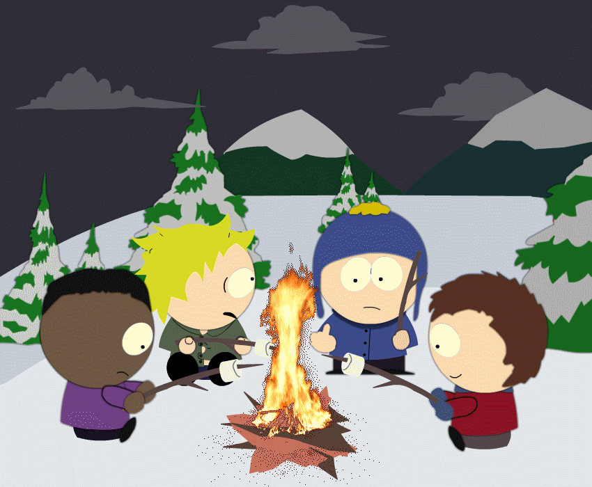 camping bersama rakan rakan mengelilingi unggun api