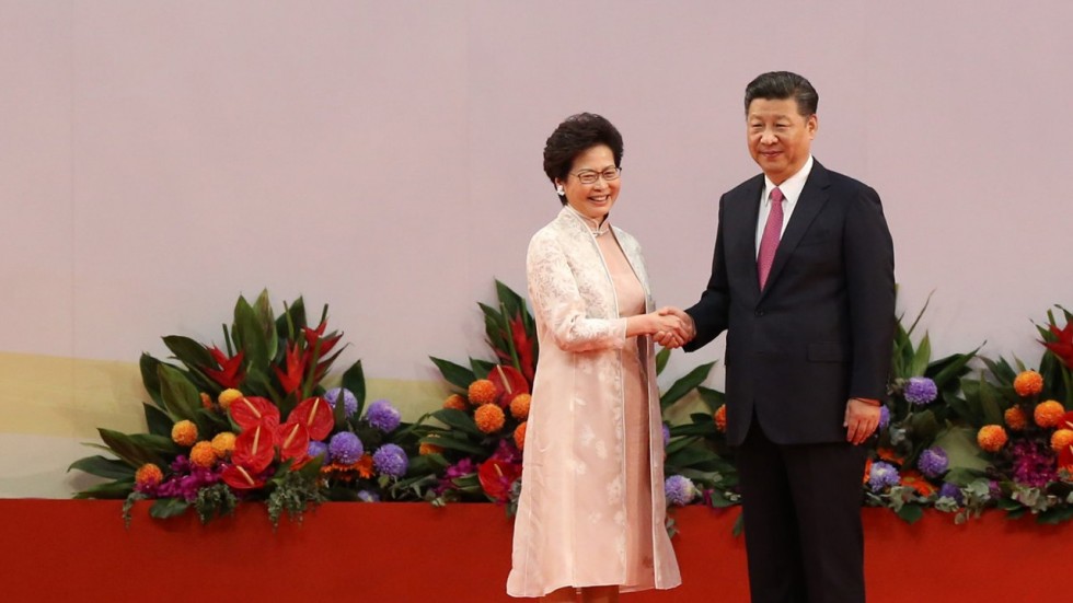 chief executive hong kong carrie lam dan presiden china xi jinping