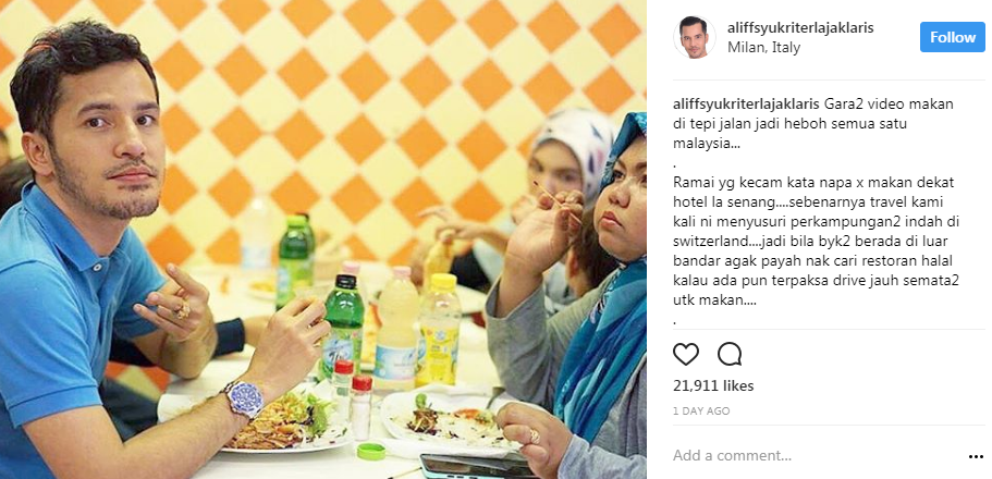 dikritik makan tepi jalan datuk aliff syukri tampil balas kenyataan chef wan 2