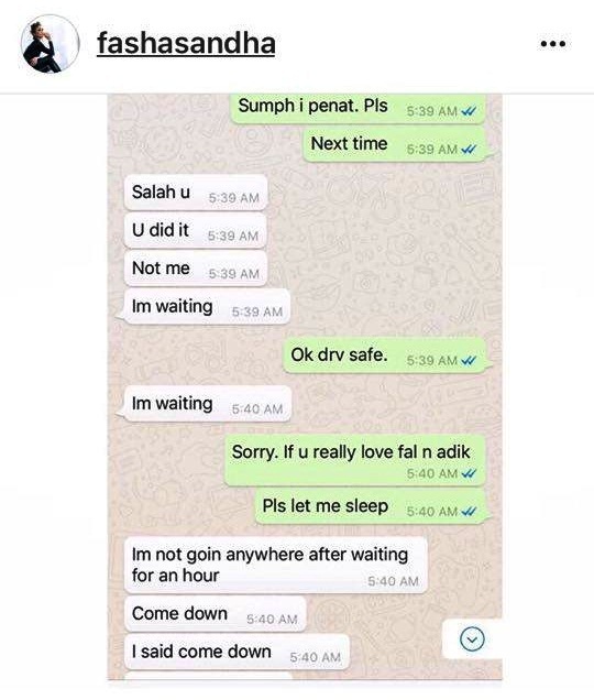 fasha sandha dedah bukti perbualan whatsapp jejai yang mengejutkan 2