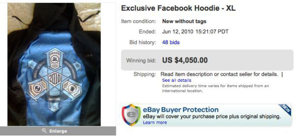 hoodie facebook pernah dijual dengan harga us 4000 di ebay