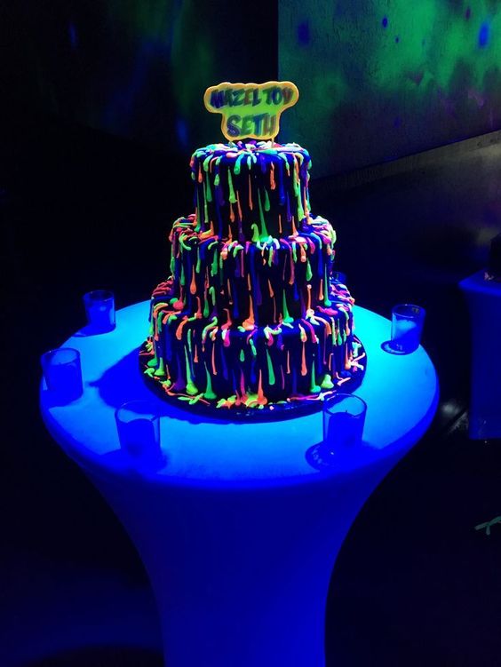 kek percikan neon