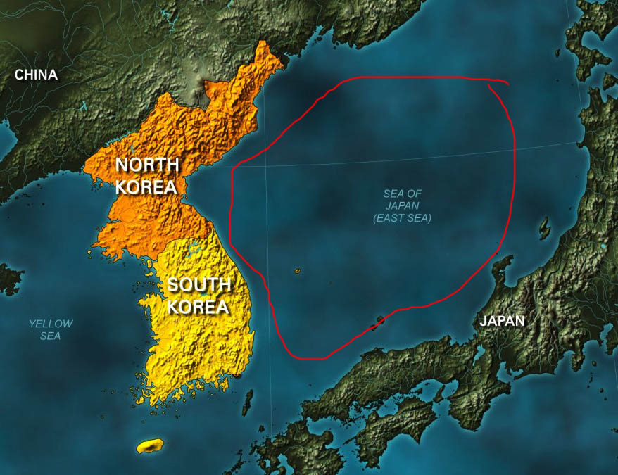 keluar dari korea utara melalui laut jepun