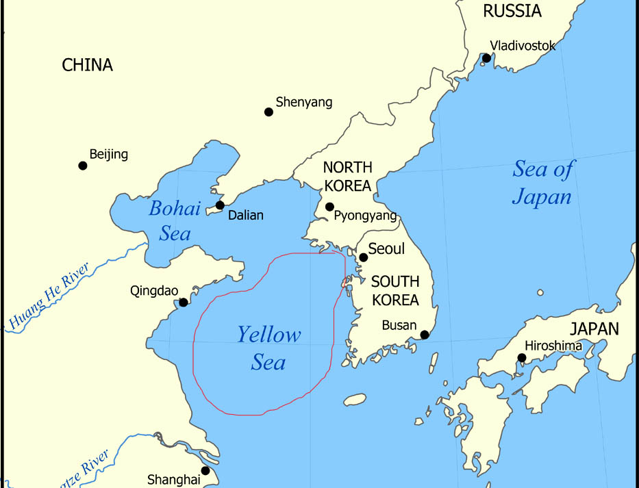 keluar dari korea utara melalui laut kuning