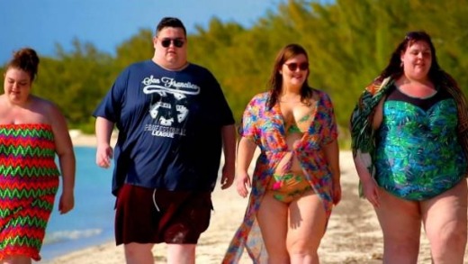 lelaki dan perempuan gemuk di resort bahamas