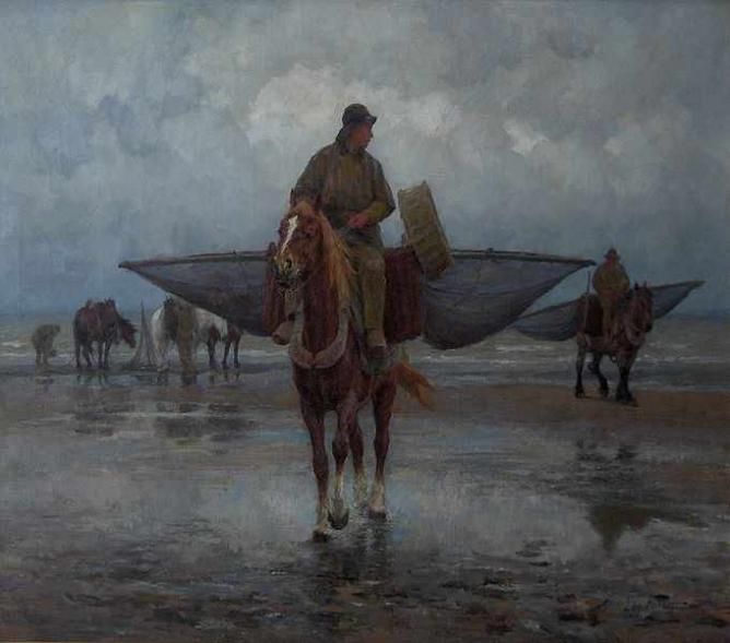 lukisan nelayan berkuda