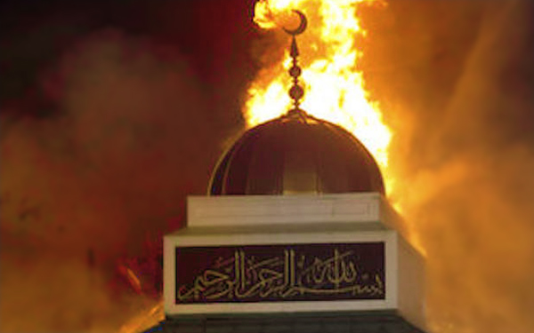 masjid terbakar di texas