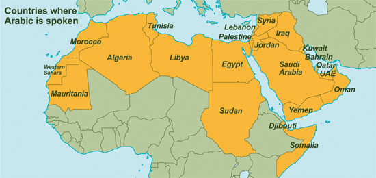 negara yang menggunakan bahasa arab