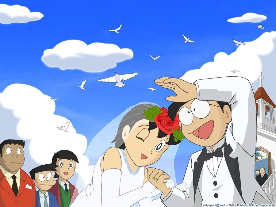 nobita dan shizuka berakhir di jinjang pelamin