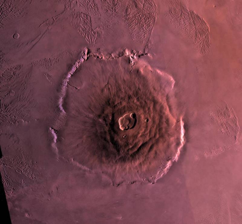 olympus mons gunung tertinggi dalam sistem suria dari pandangan atas 506