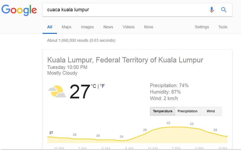 panduan menggunakan google dengan lebih berkesan widget cuaca