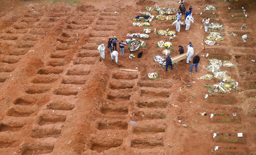 perkuburan mangsa covid19 di brazil