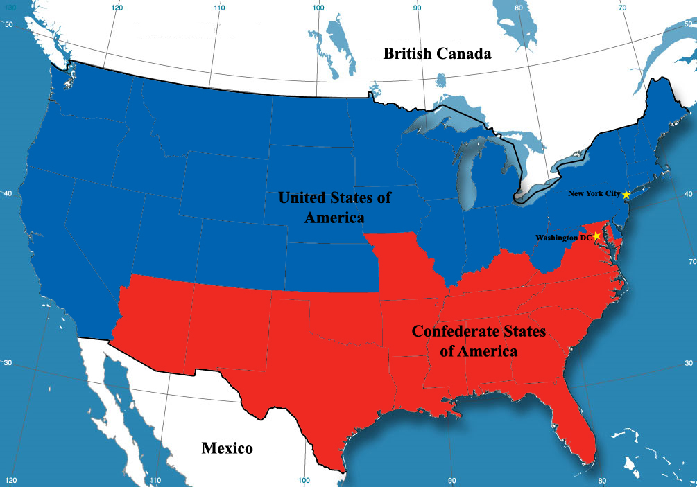 peta negara konfederasi amerika