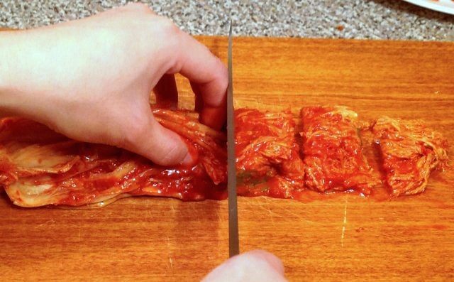 potong kimchi kecil resepi