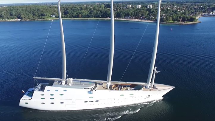 sailing yacht a top view