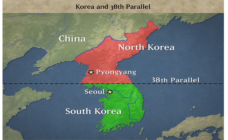semenanjung korea terbahagi 2 di 38th parallel