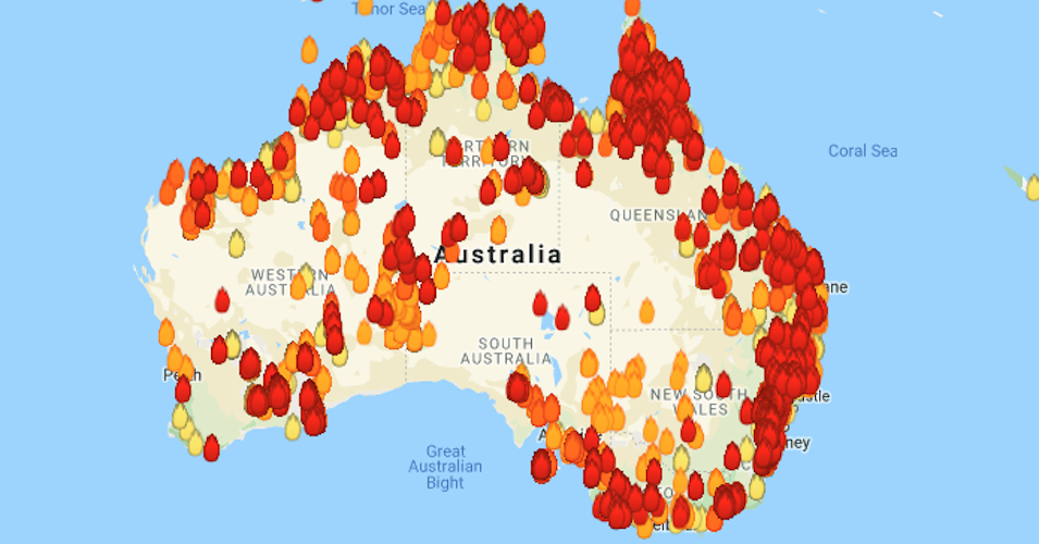 tempat di mana kebakaran berlaku di australia 557