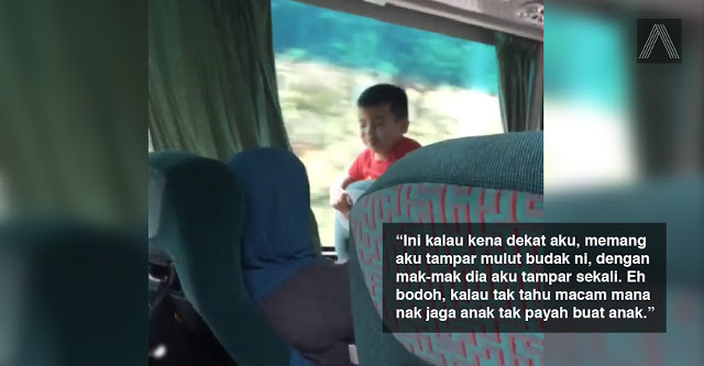 video budak biadap ludah penumpang bas dikecam