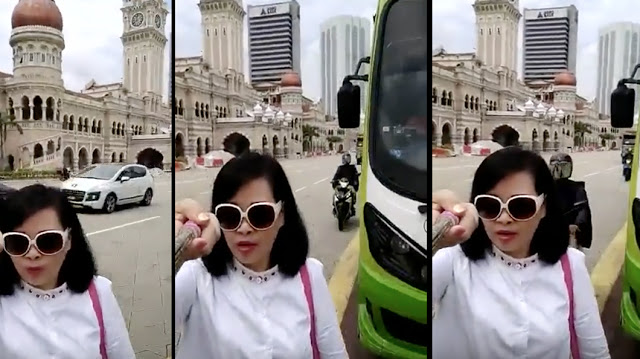 video pelancong wanita diragut ketika selfie di dataran merdeka