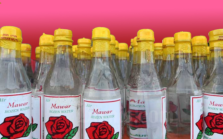 air mawar komersial dalam botol indonesia