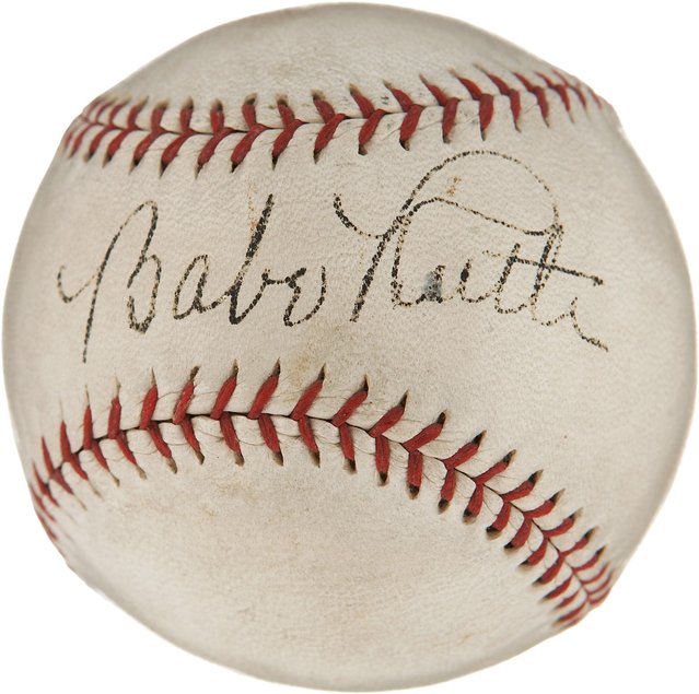 autograf babe ruth pada bola besbol