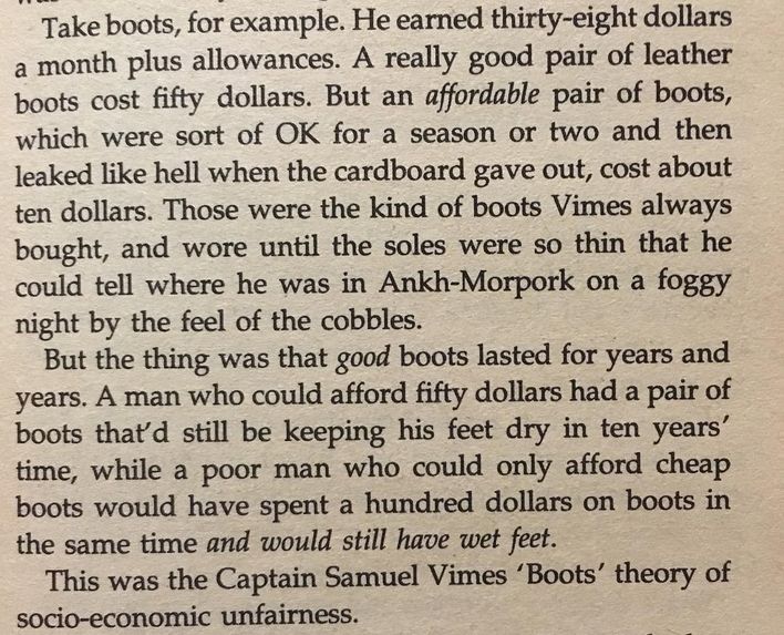 boots theory of socioeconomic unfairness