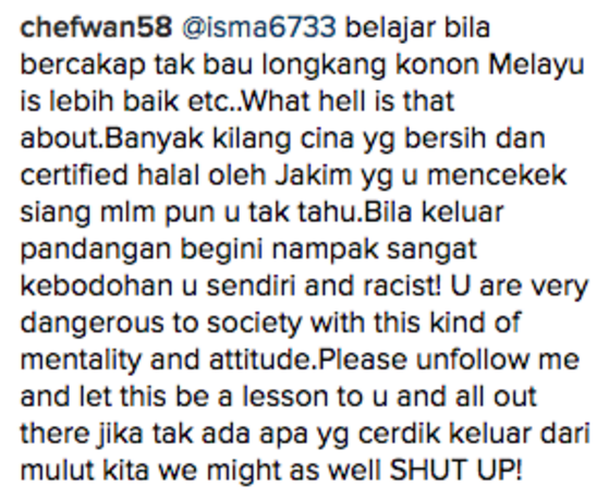 chef wan hentam komen pengikut di instagram 3