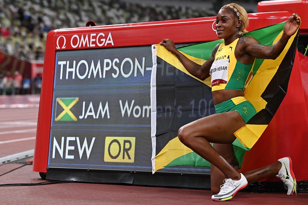 elaine thompson herah catatkan rekod olimpik 100m baharu