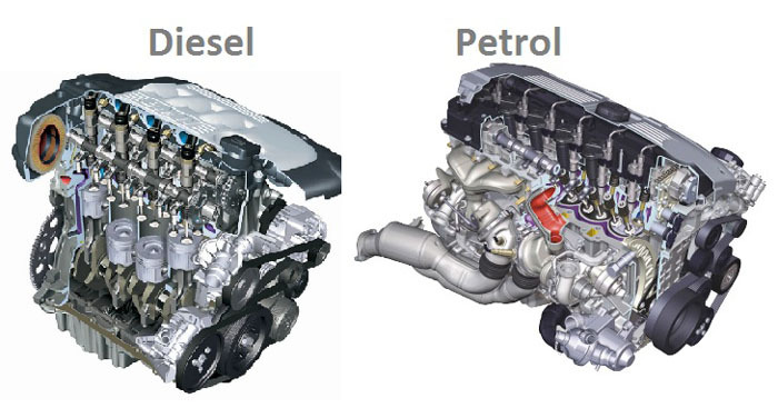 enjin diesel dan petrol