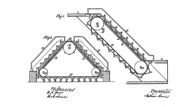 escalator ames revolving stair patent