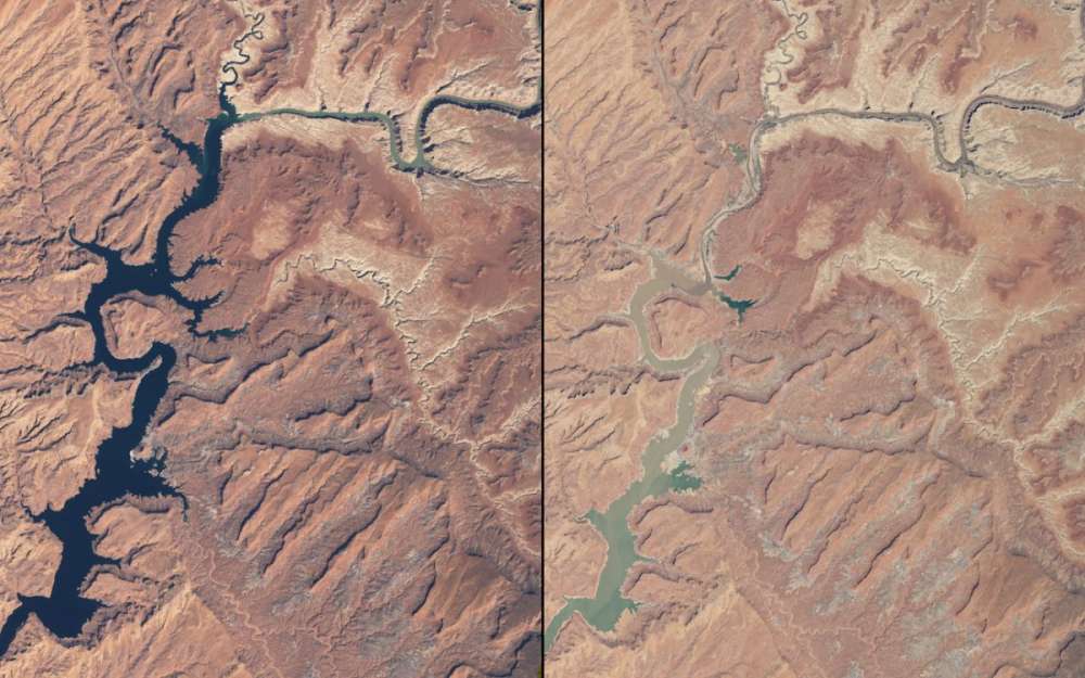 gambar bumi sebelum selepas 70 tahun perjanjian paris perubahan iklim pemanasan global sungai amerika
