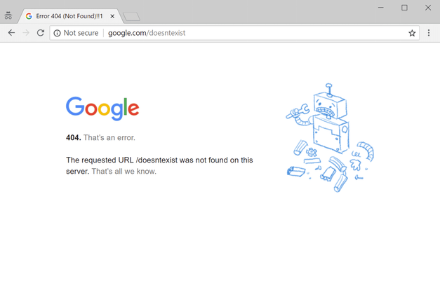 google 404 error page 1
