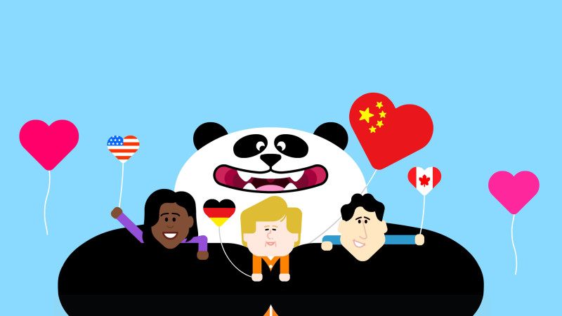 ilustrasi diplomasi panda
