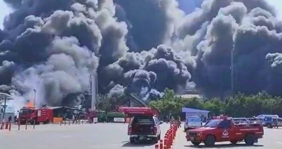 letupan gudang minyak thailand