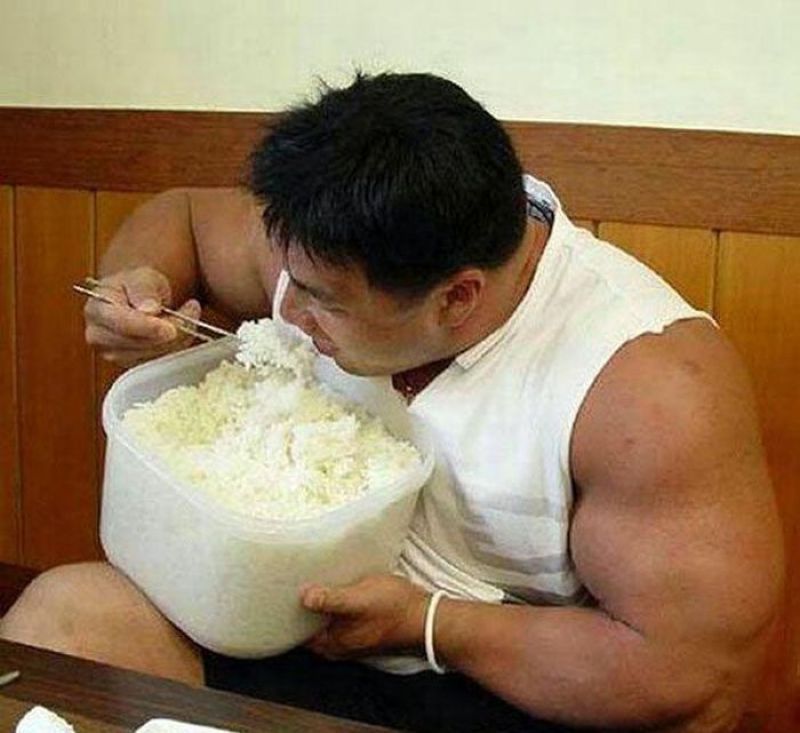 makan nasi putih banyak