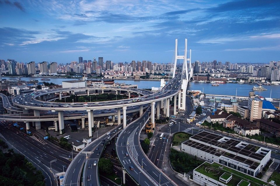 nanpu bridge interchange shanghai china