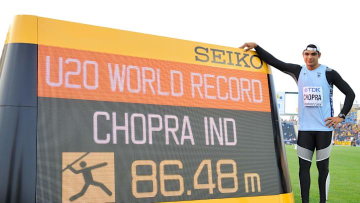 neeraj chopra rekod dunia bawah 20 tahun