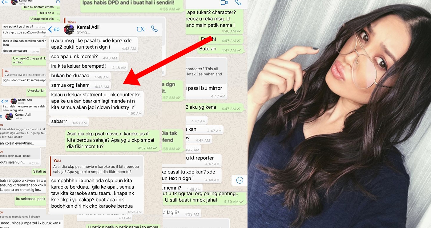 panas zahirah macwilson tayang foto perbualan whatsapp dengan kamal adli 1