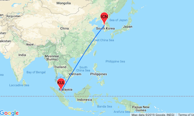 penerbangan malaysia korea selatan