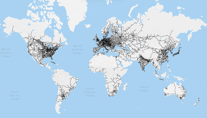 peta landasan kereta api dunia