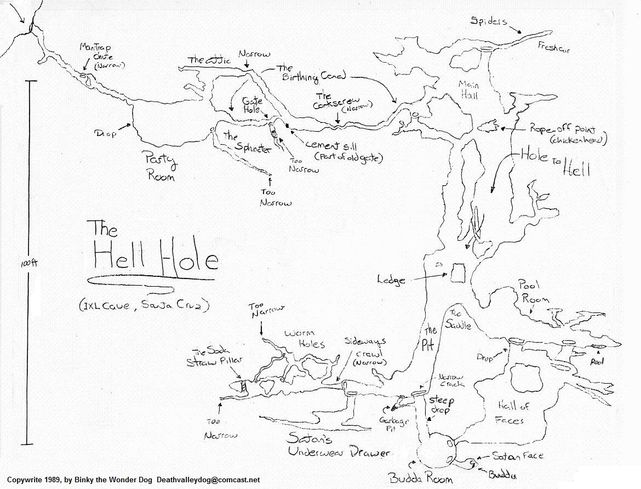 peta lengkap 1989 hellhole cave map