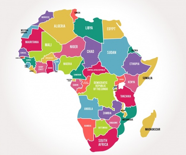peta negara negara di benua afrika