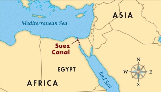 Suez di terusan negara terletak Terusan suez