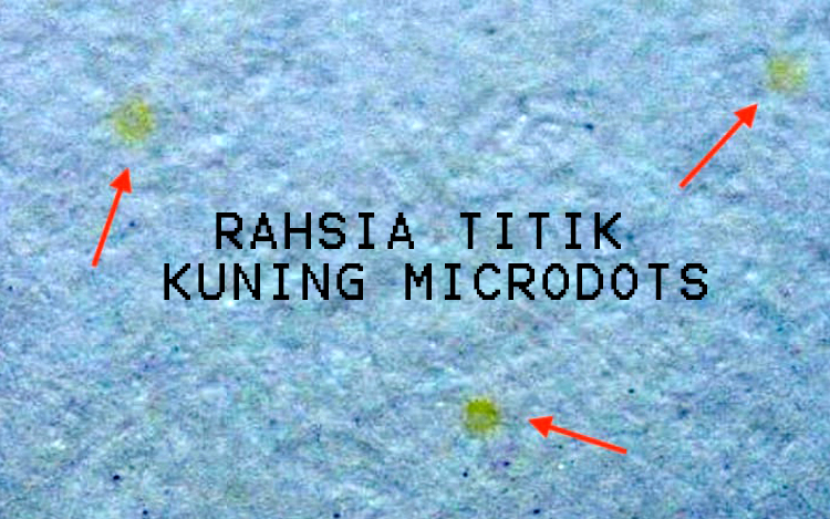 rahsia titik kuning microdots printer laser intip pengintip kerajaan