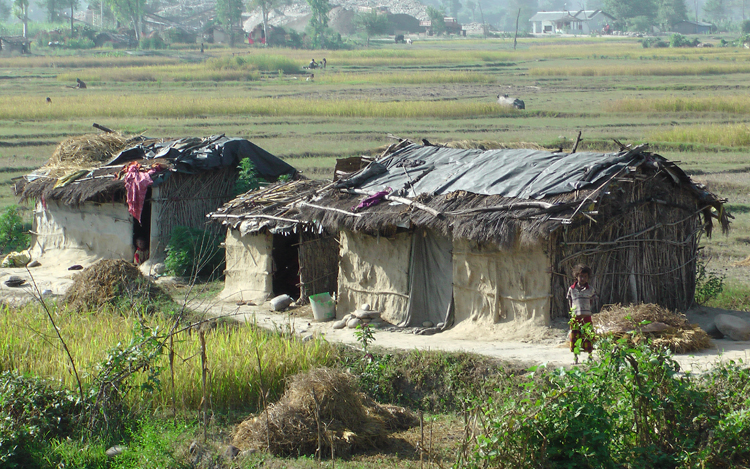 rumah usang miskin kolot mundur di nepal