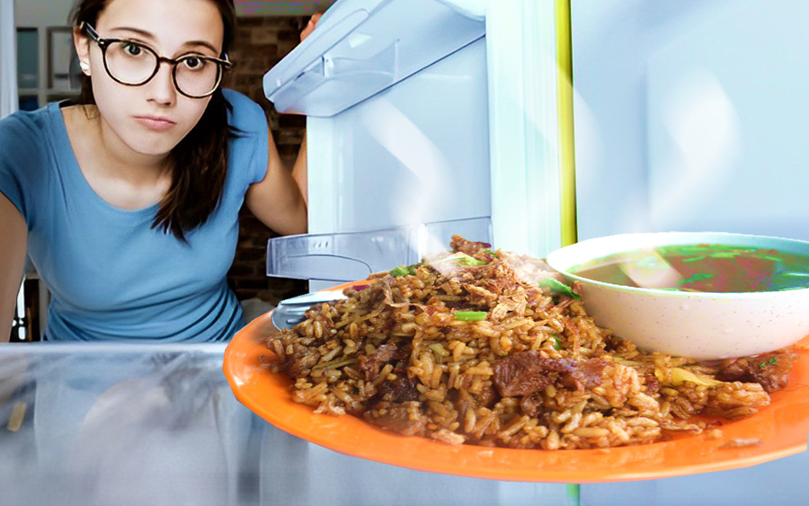 simpan makanan panas dalam peti ais