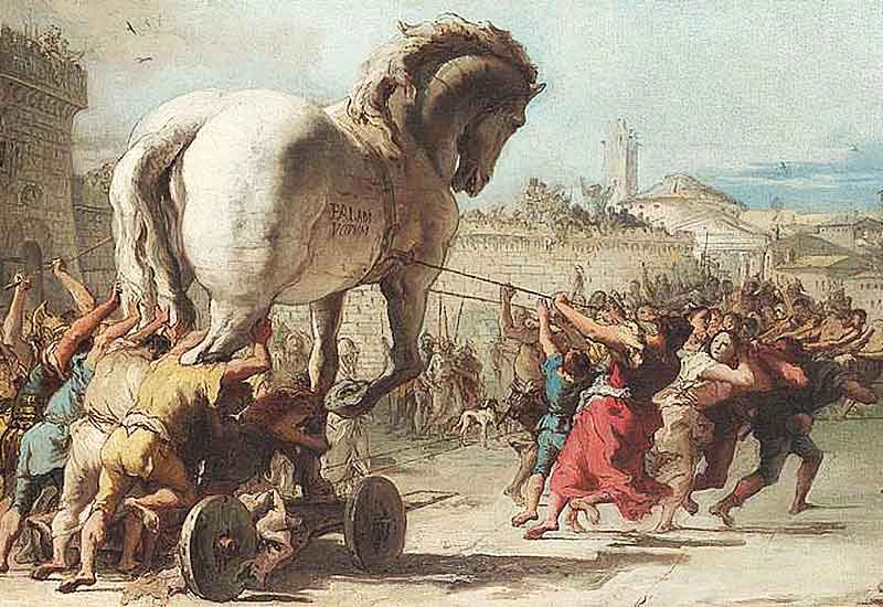trojan horse greek troy ilustrasi